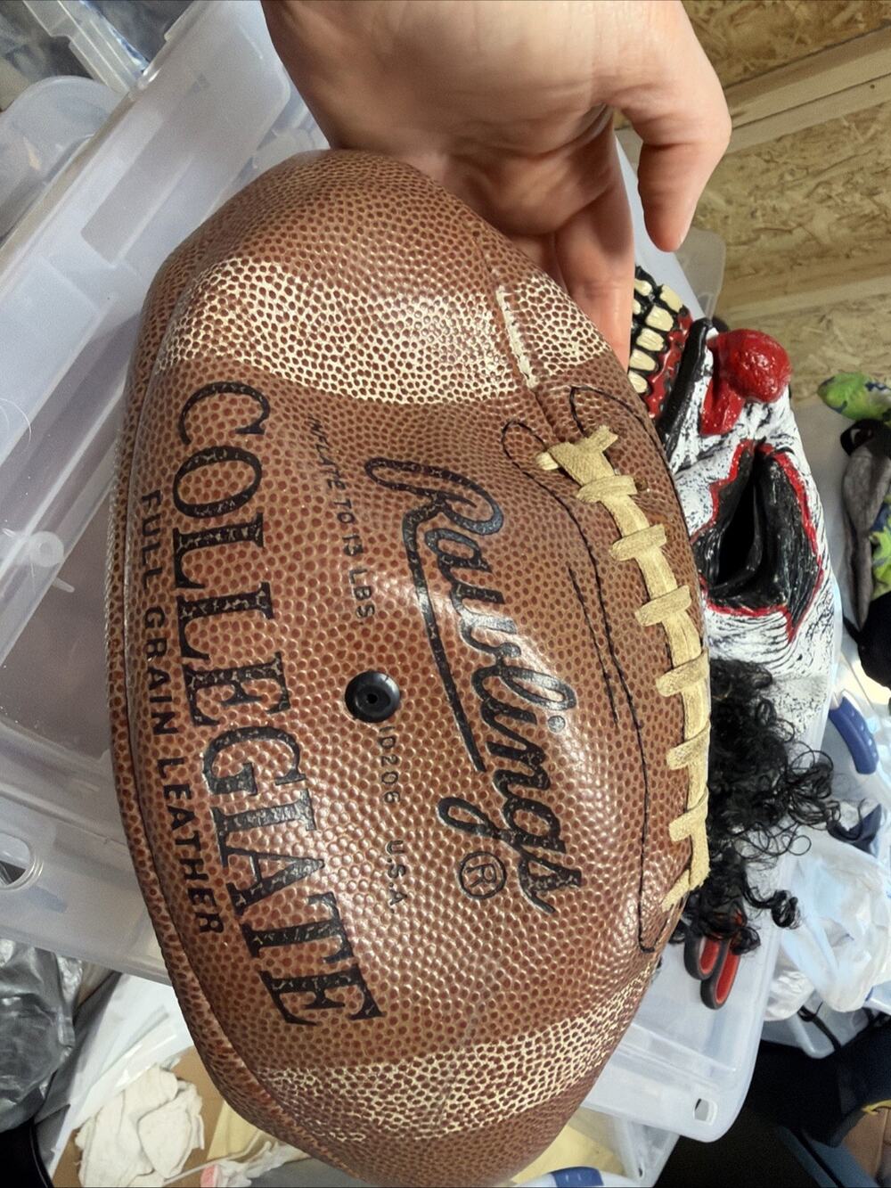 Rawlings RP-NCAA Collegiate Full Grain Leather Football Parts Does Not Inflate